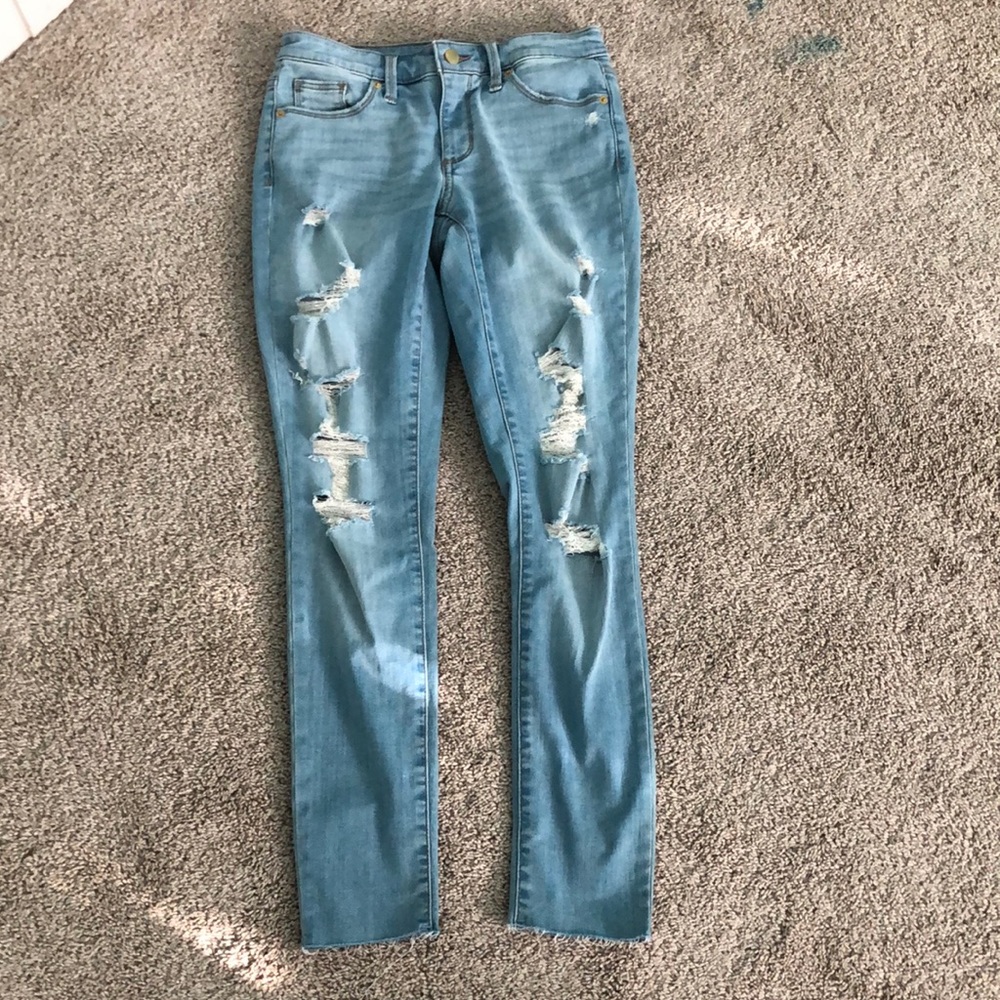 Skinny jeans, ripped skinny jeans, blue jeans